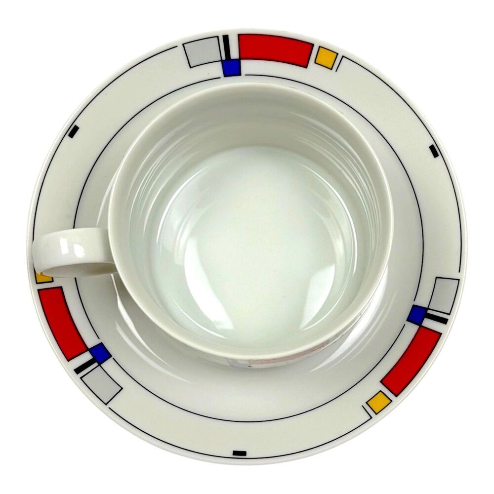 Studio Nova Highlights Flash Back Mikasa Porcelain Cup‎ Saucer Geometric L6020